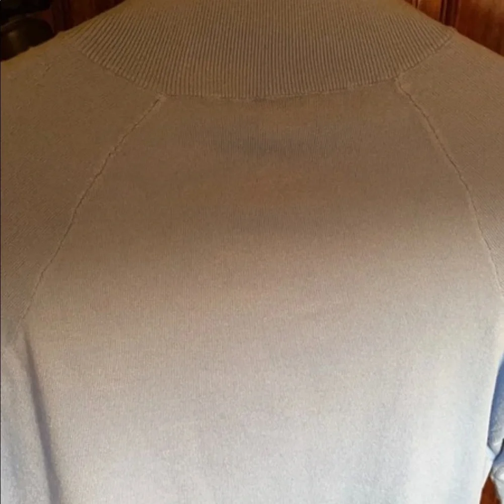 Ann Taylor Blue Sweater, Button Detail, Ribbed Neck. Perfect For Office - Picture 5 of 5